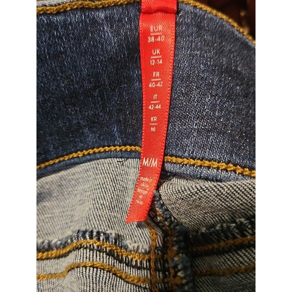 New M 28x28 SPANX Soft Blue Denim High Rise Pull On Shaping Stretch Hem Jeans - Picture 7 of 9